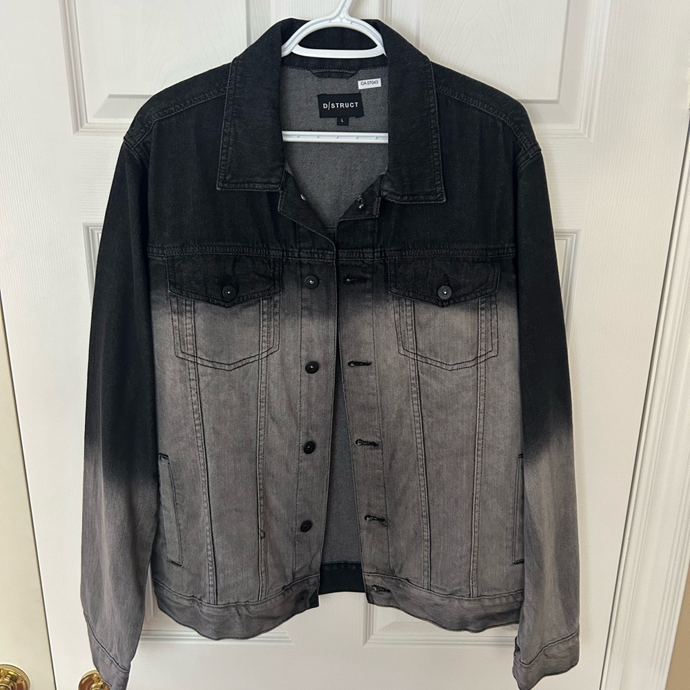 Black and Gray Men's Denim Jacket